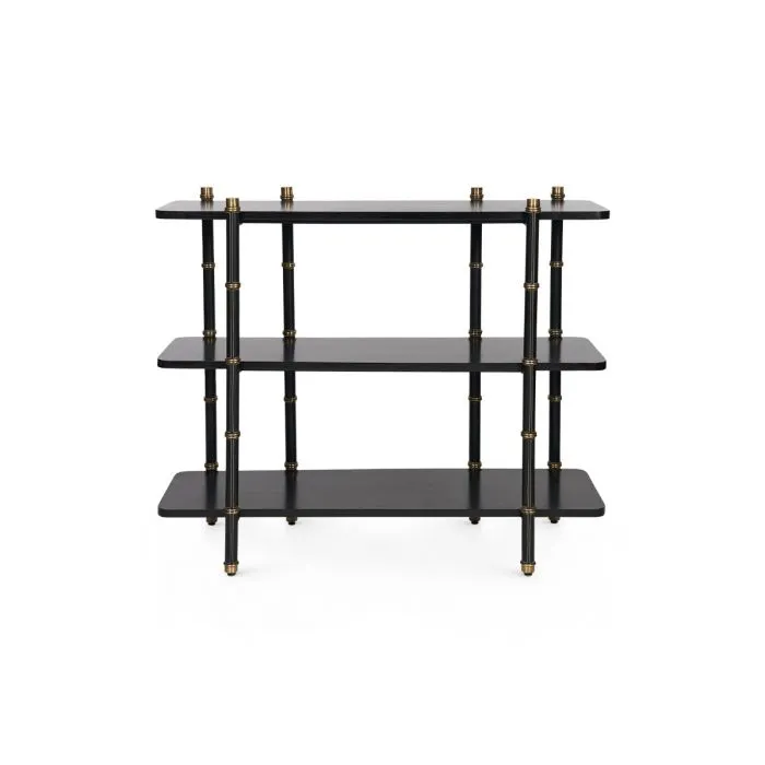 Reneau Low Shelf Black Leather