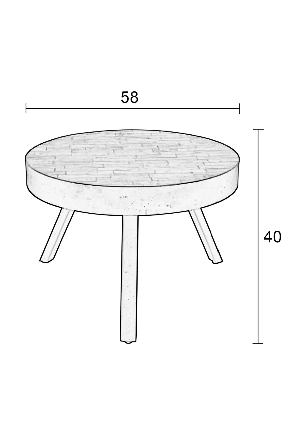 Round Teak Coffee Table | DF Suri