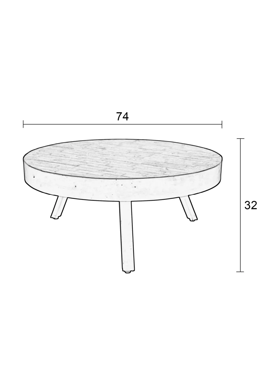 Round Teak Coffee Table | DF Suri