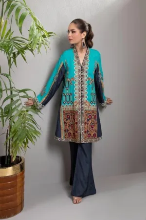 Shamaeel - Afsaneh - AFS 09 - Dark & Light Blue - Silk