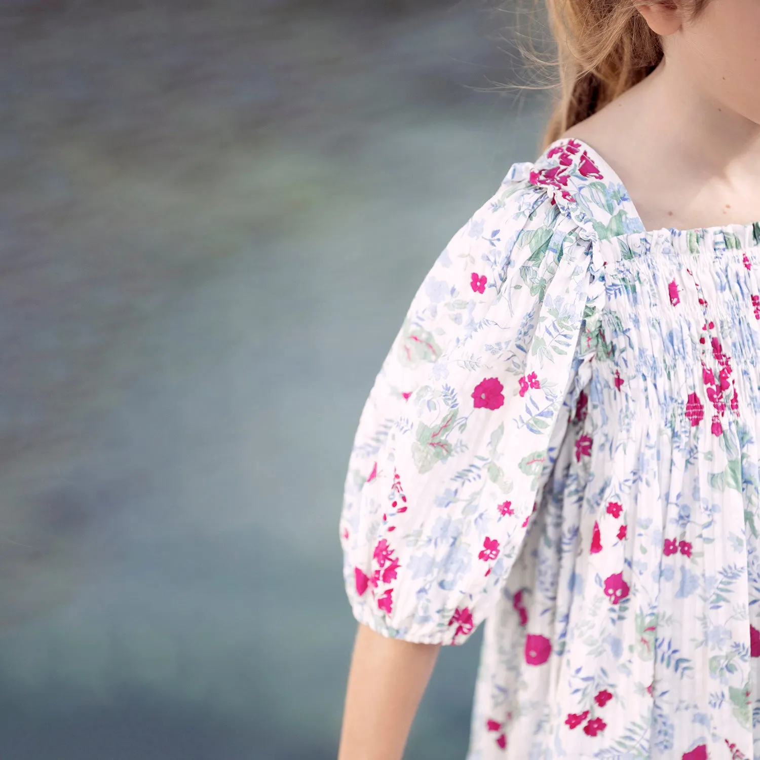 Smocked Floral Midi Dress  - FINAL SALE  - FINAL SALE