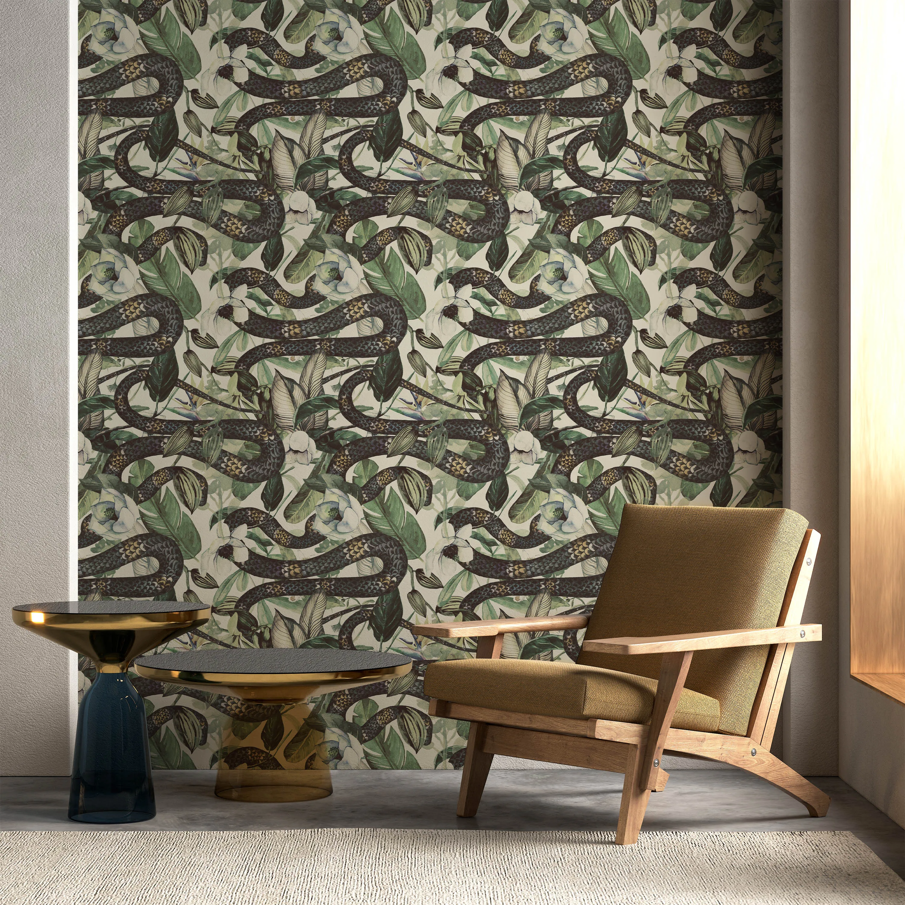 Snakes in Foliage Wallpaper