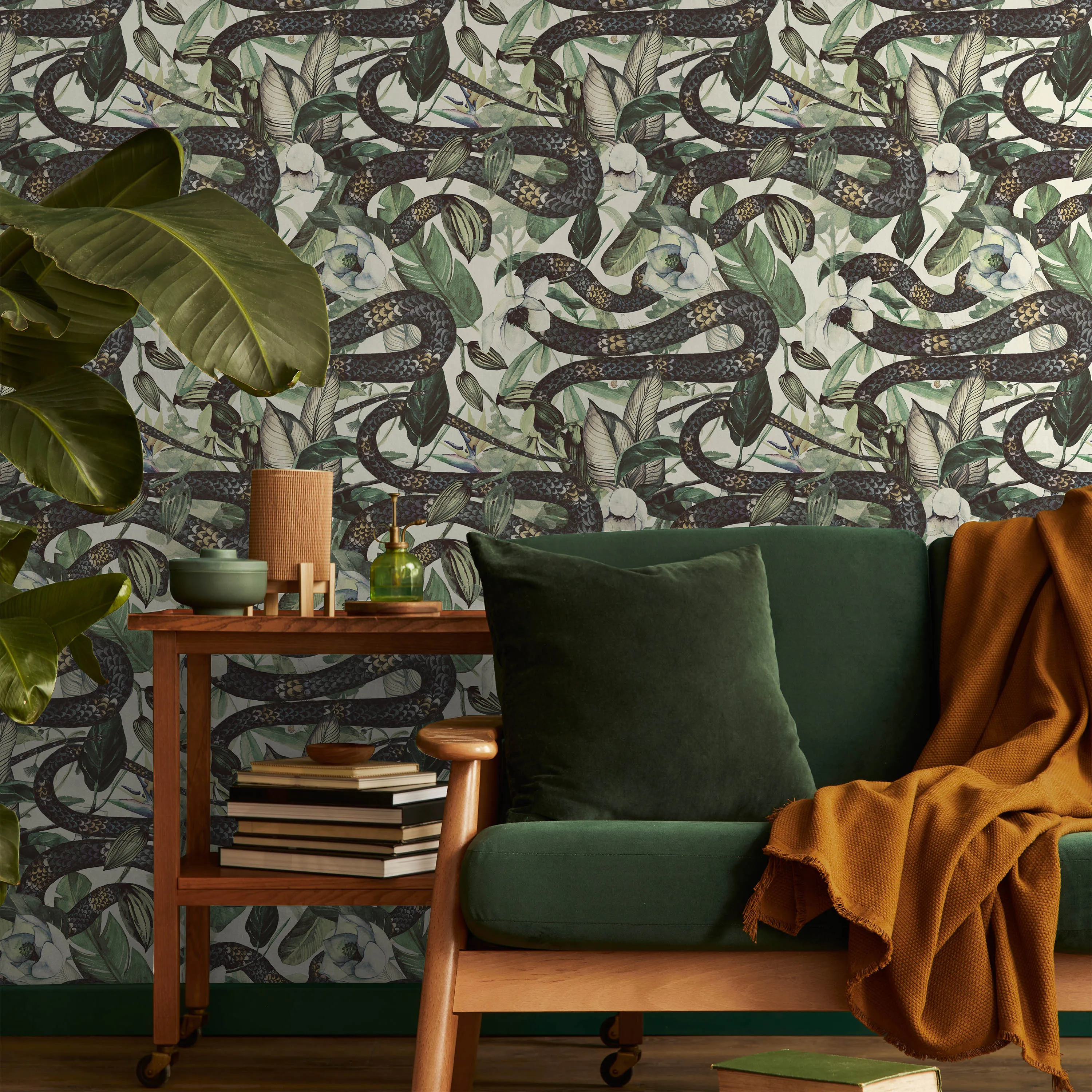 Snakes in Foliage Wallpaper