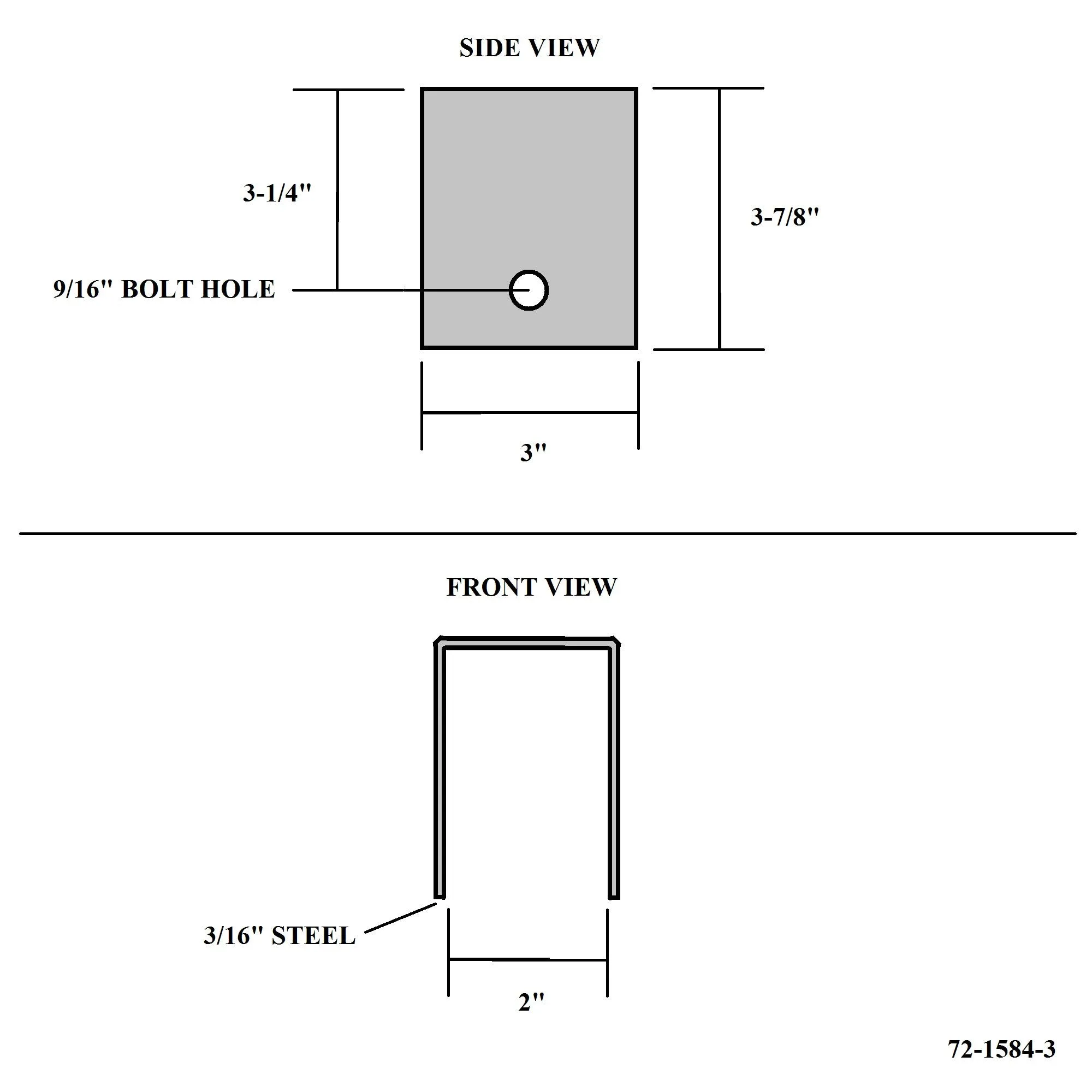 Spring Hanger, Front/Center/Rear for 1-3/4" Wide Eye to Eye Springs