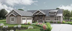 Stylish 3-Bedroom Home Plan with Basement and Courtyard Garage