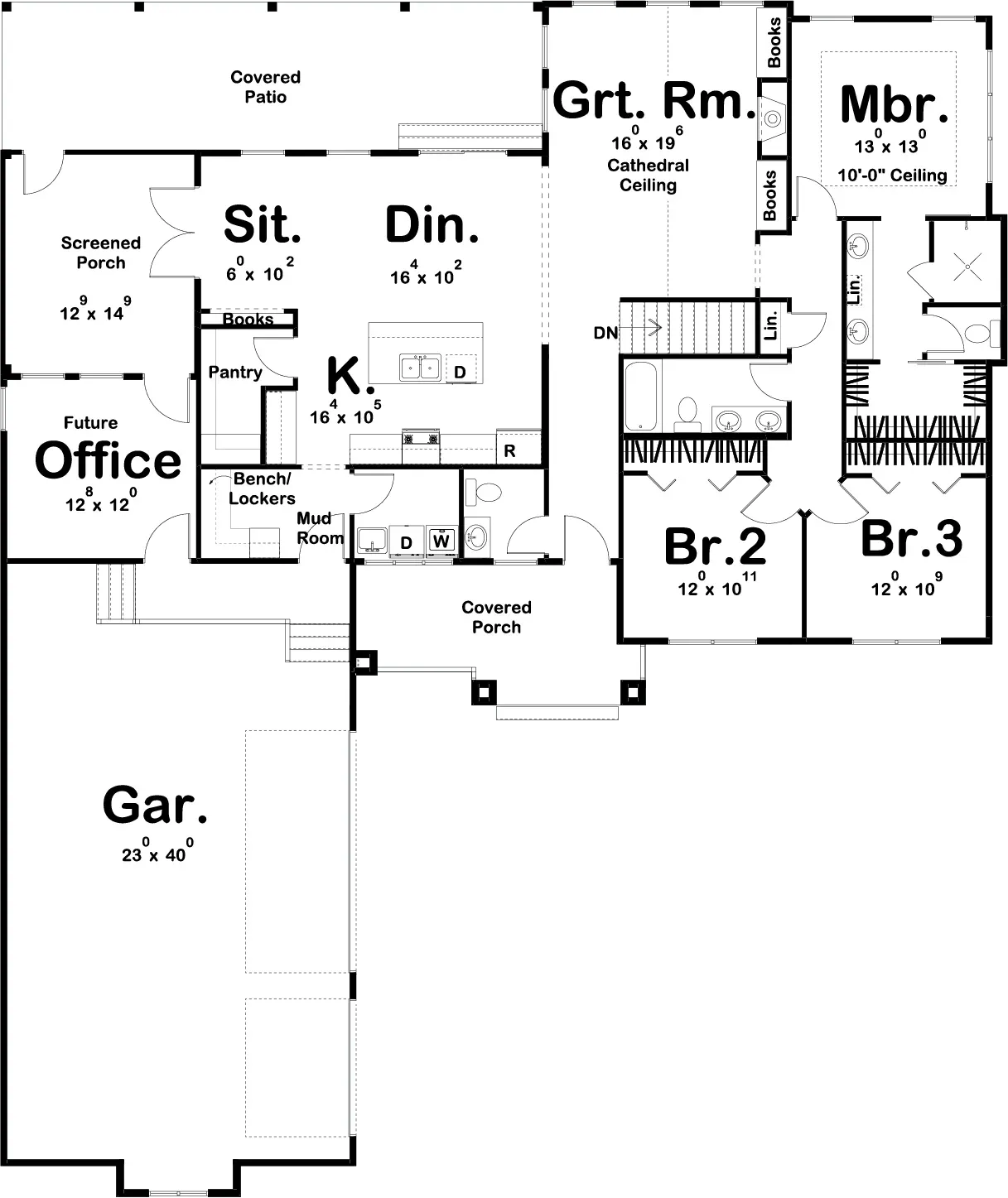 Stylish 3-Bedroom Home Plan with Basement and Courtyard Garage