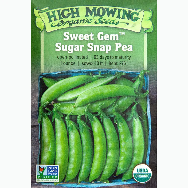 Sweet Gem Sugar Snap Pea Seeds (Organic)