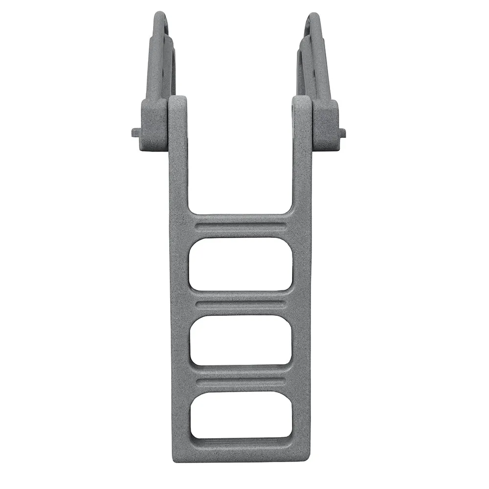 TechStar Rotomolded Heavy Duty Flip Up 4 Step Dock Ladder  - Granite Gray