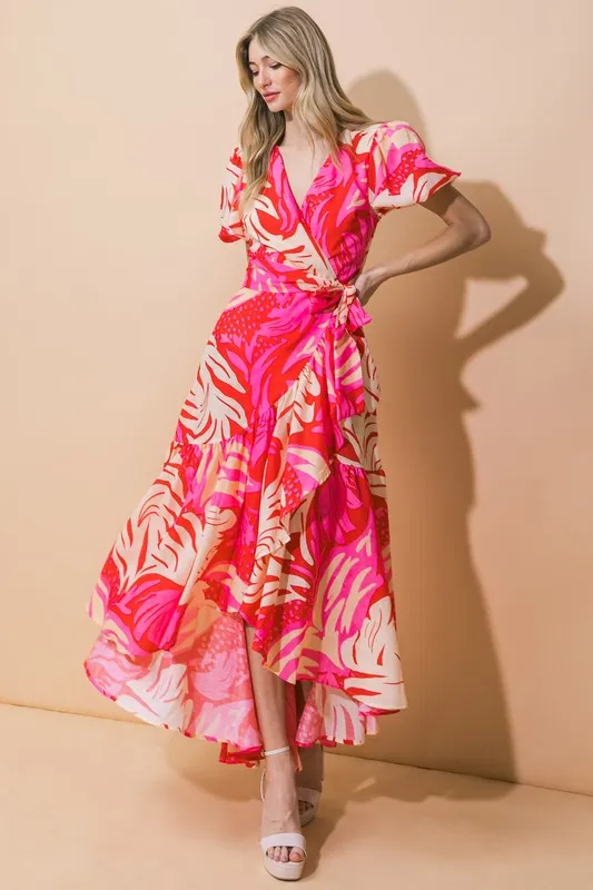 Tropical Midi Print Dress