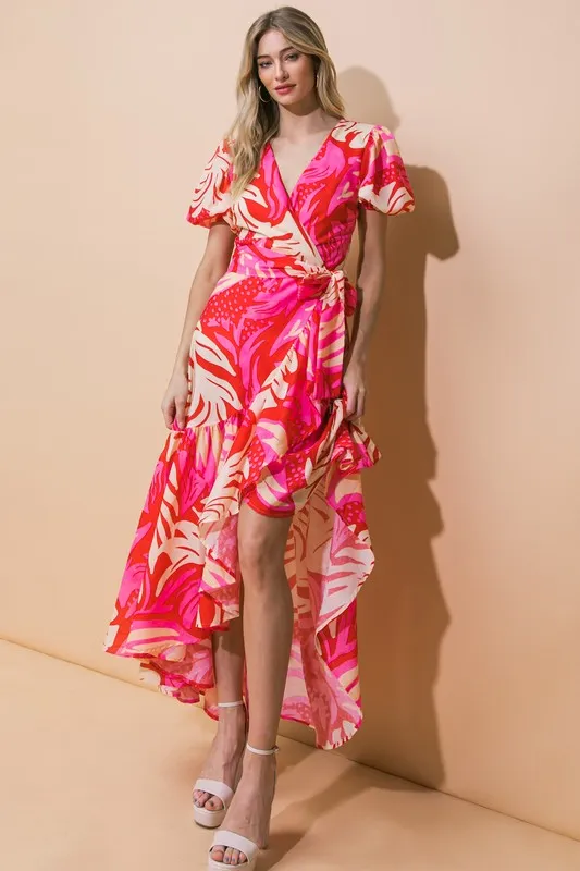 Tropical Midi Print Dress