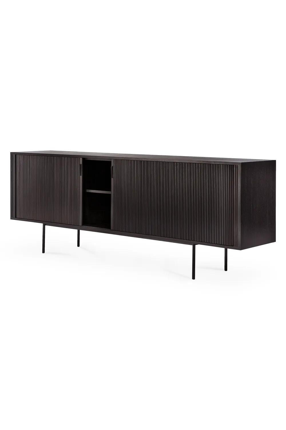 Varnished Teak Industrial Sideboard | Ethnicraft Roller Max