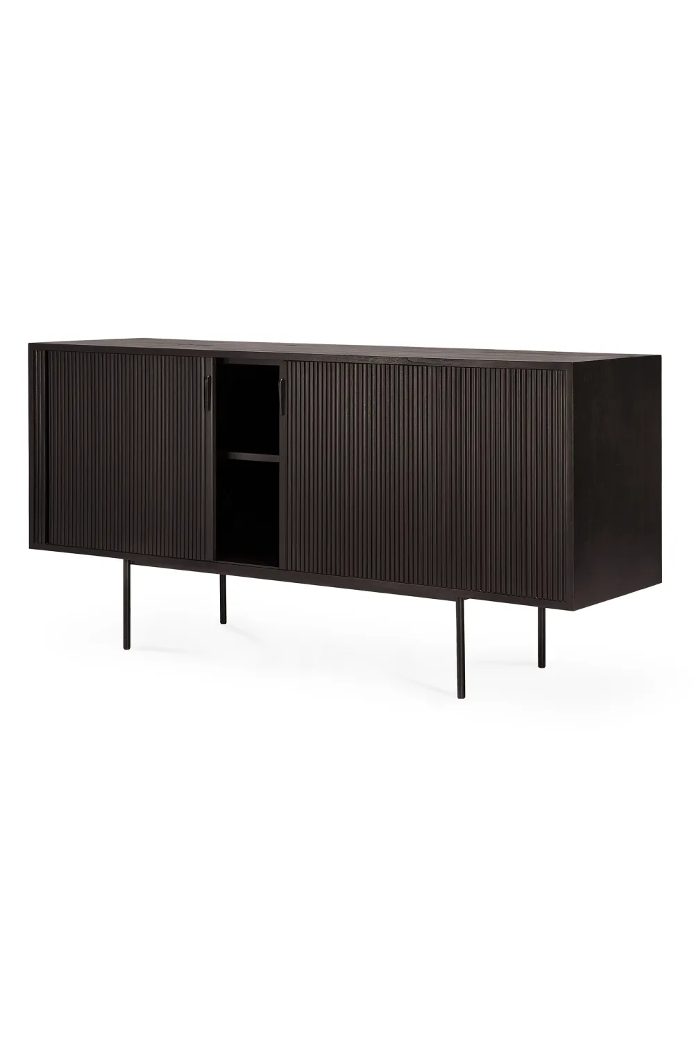 Varnished Teak Industrial Sideboard | Ethnicraft Roller Max