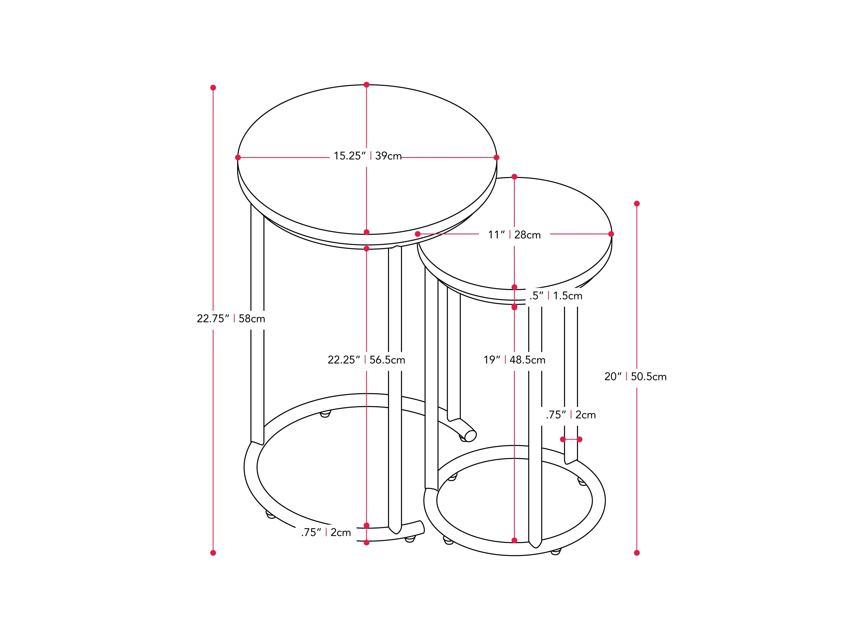 White Marble Round Nesting Side Tables