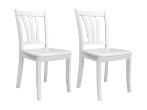 White Solid Wood Dining Chairs, Set of 2