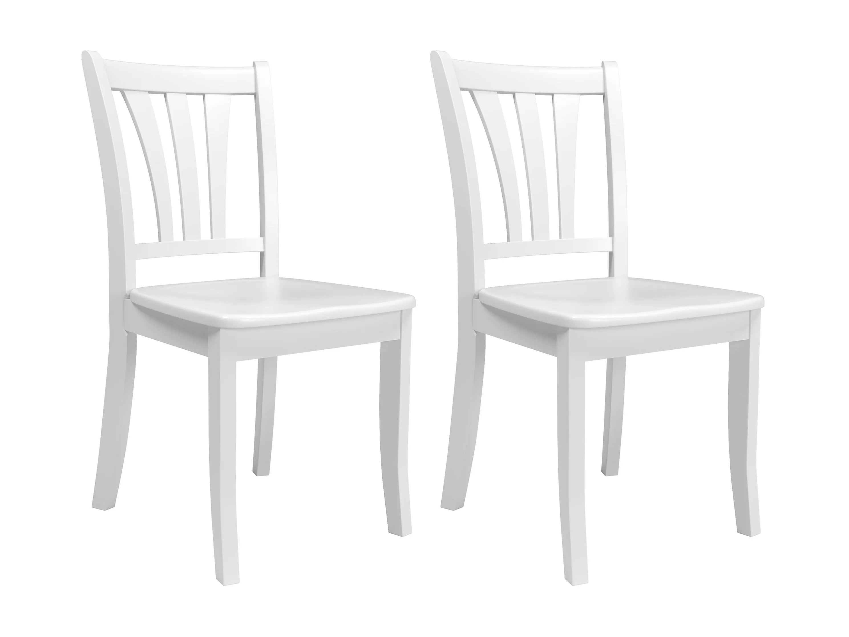 White Solid Wood Dining Chairs, Set of 2