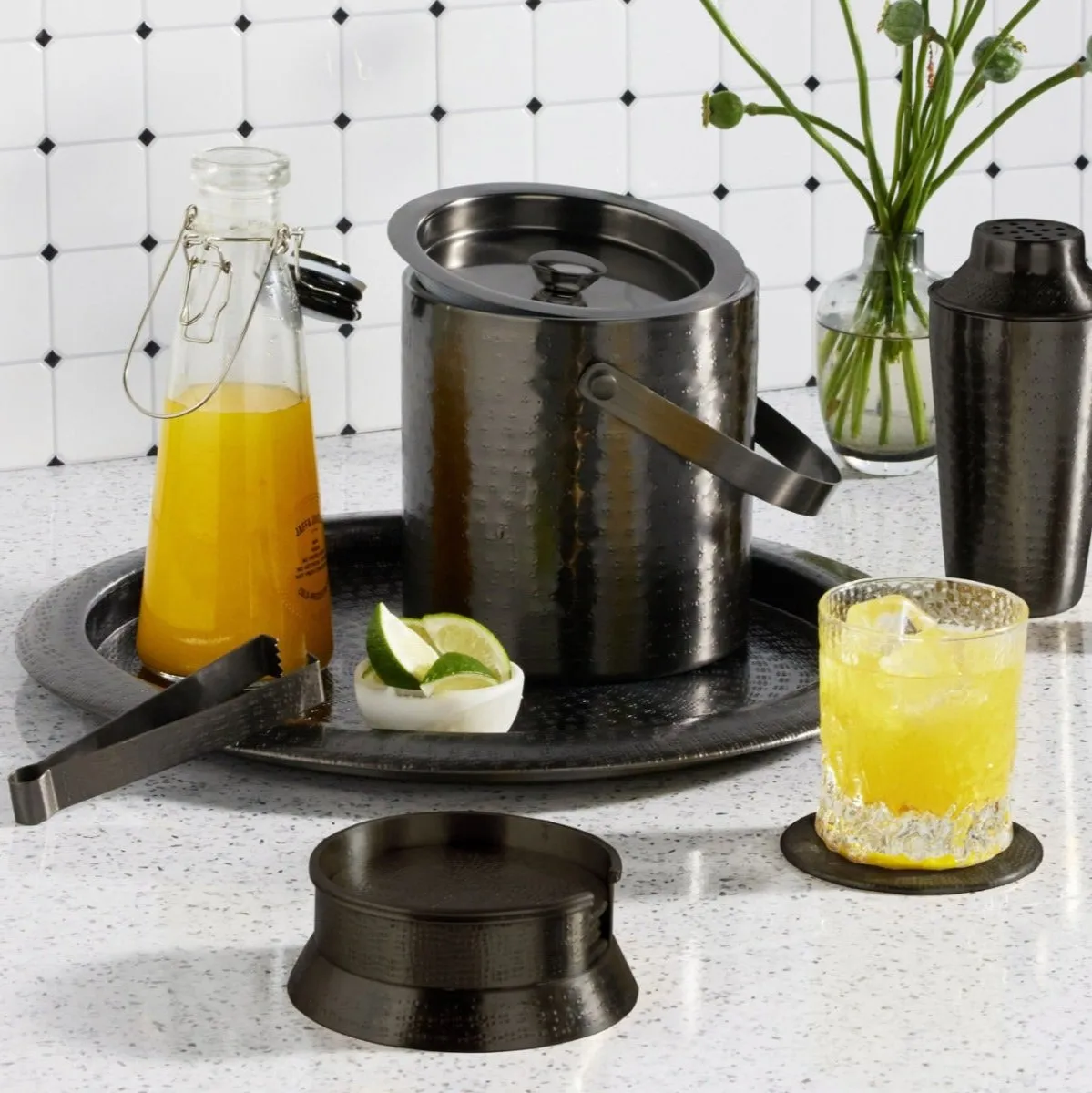 Winsford Black Nickel Coaster Set