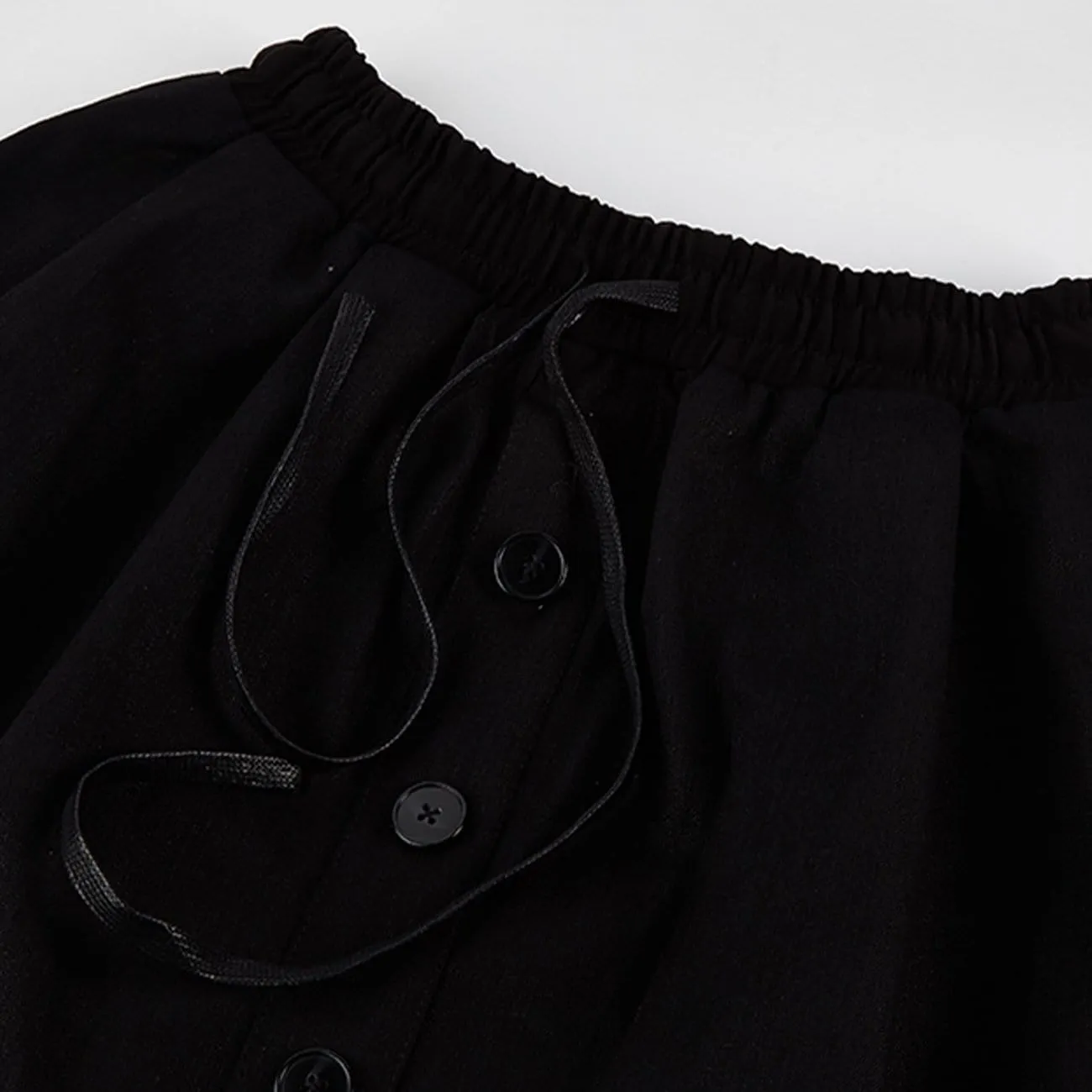 WLS Dark Buttons Crotch Oversized Harem Pants