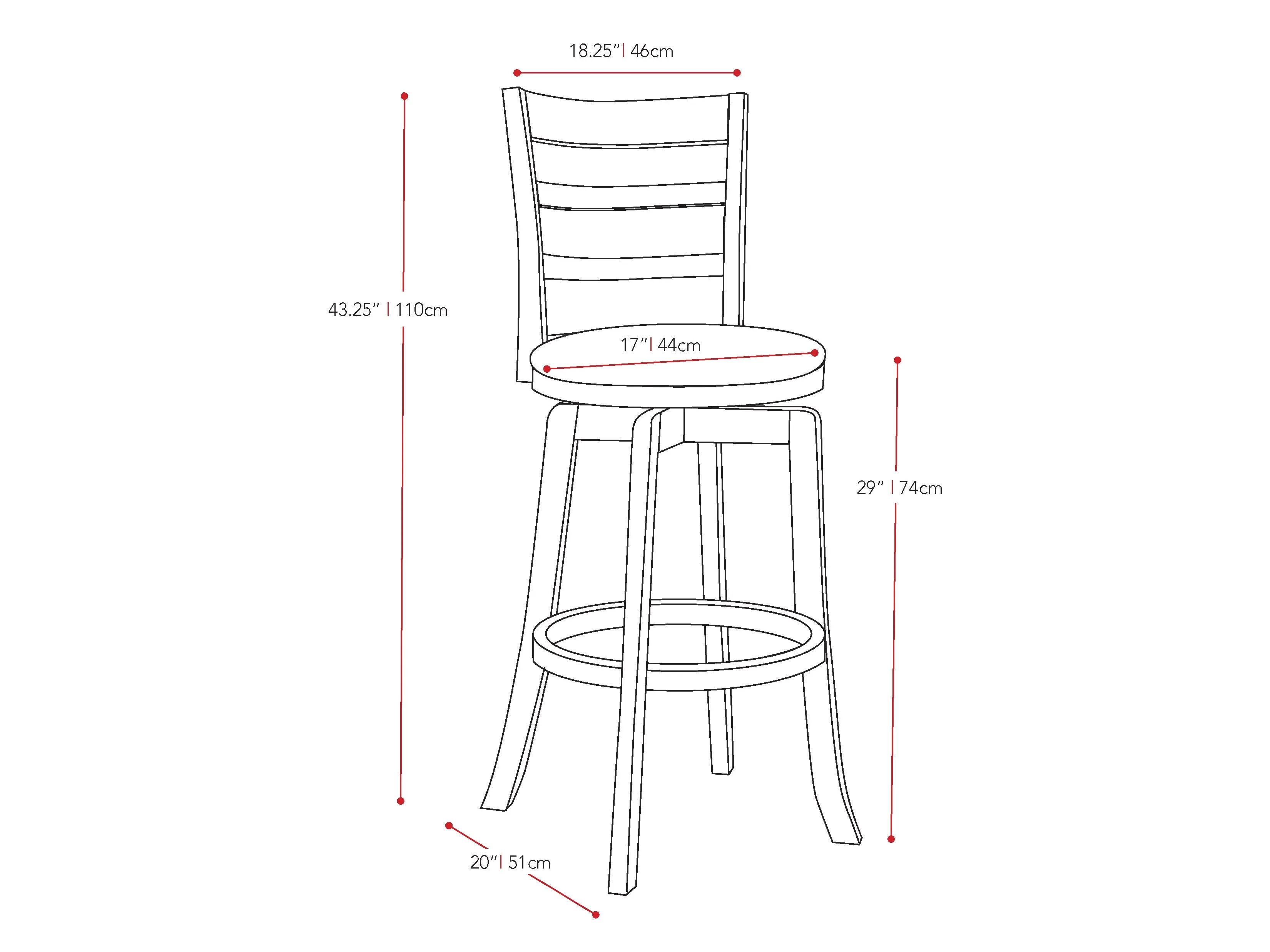 Wood Bar Stool, Bar Height