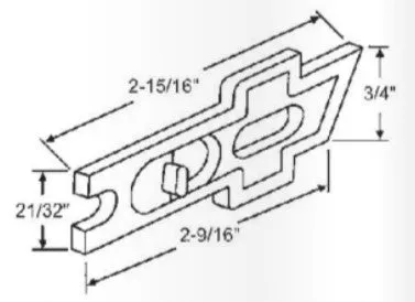 WRS Black Left or Right Hand Tilt Latch Insert - 2-15/16"